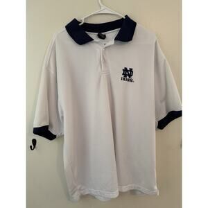 Notre Dame Fighting Irish Starter Polo Shirt White Navy NCAA Mens XL